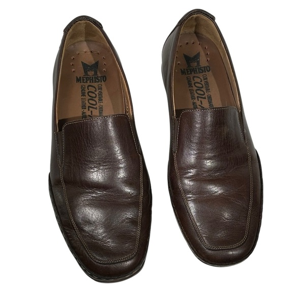 Mephisto Size 10 Cool Air Dark Brown Leather Slip On Loafers Driver - Picture 3 of 15